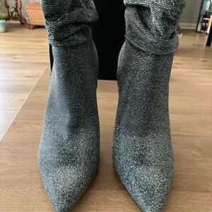 Elegant Pewter Glitter Women's Boots